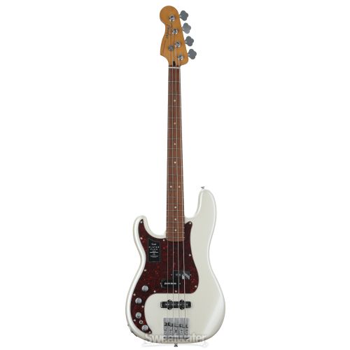  Fender Player Plus Active Precision Bass Guitar Left-handed - Olympic Pearl with Pau Ferro Fingerboard