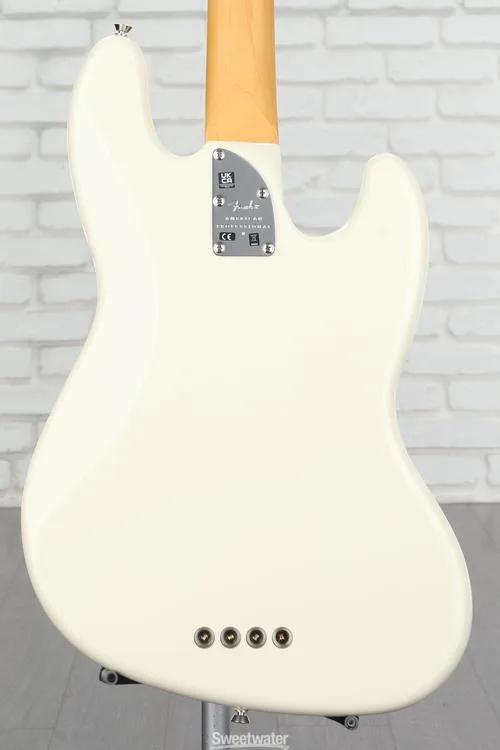  Fender American Professional II Jazz Bass Left-handed - Olympic White with Rosewood Fingerboard Demo