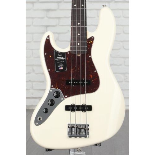  Fender American Professional II Jazz Bass Left-handed - Olympic White with Rosewood Fingerboard Demo