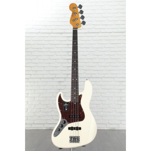  Fender American Professional II Jazz Bass Left-handed - Olympic White with Rosewood Fingerboard Demo