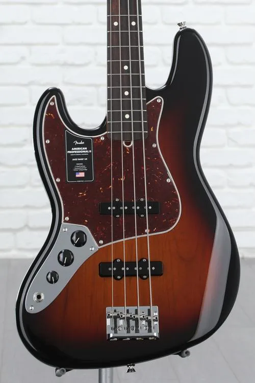 Fender American Professional II Jazz Bass Left-handed - 3 Color Sunburst with Rosewood Fingerboard