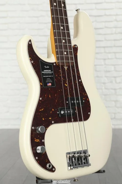  Fender American Professional II Precision Bass Left-handed - Olympic White with Rosewood Fingerboard