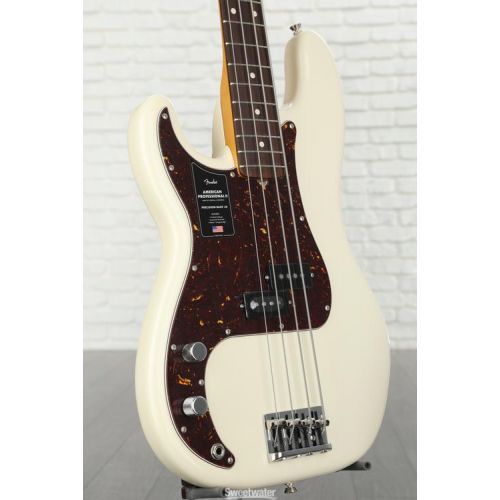  Fender American Professional II Precision Bass Left-handed - Olympic White with Rosewood Fingerboard