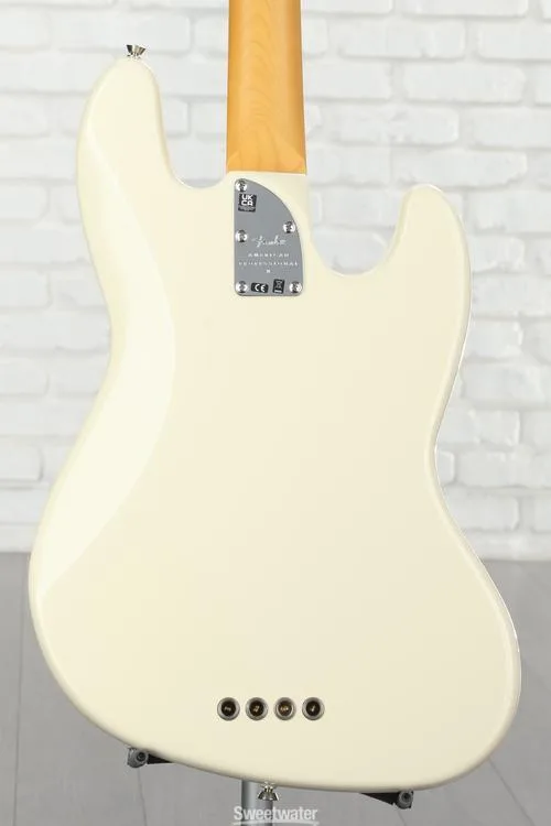  Fender American Professional II Jazz Bass Left-handed - Olympic White with Rosewood Fingerboard