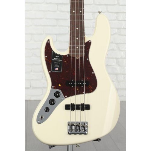  Fender American Professional II Jazz Bass Left-handed - Olympic White with Rosewood Fingerboard