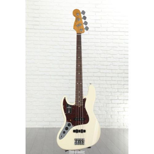  Fender American Professional II Jazz Bass Left-handed - Olympic White with Rosewood Fingerboard