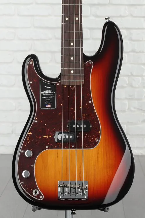 Fender American Professional II Precision Bass Left-handed - 3 Color Sunburst with Rosewood Fingerboard