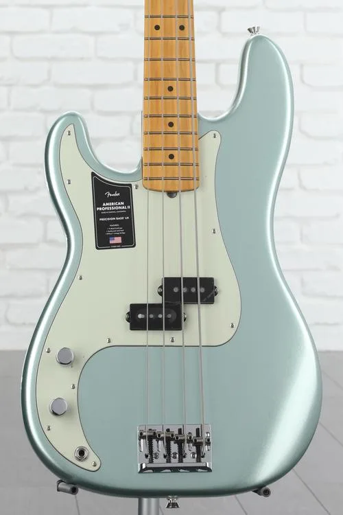 Fender American Professional II Precision Bass Left-handed - Mystic Surf Green with Maple Fingerboard