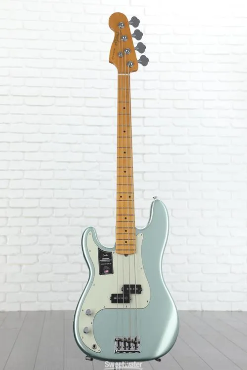  Fender American Professional II Precision Bass Left-handed - Mystic Surf Green with Maple Fingerboard