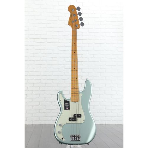  Fender American Professional II Precision Bass Left-handed - Mystic Surf Green with Maple Fingerboard