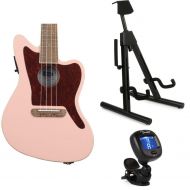 Fender Fullerton Jazzmaster Uke Essentials Bundle - Shell Pink