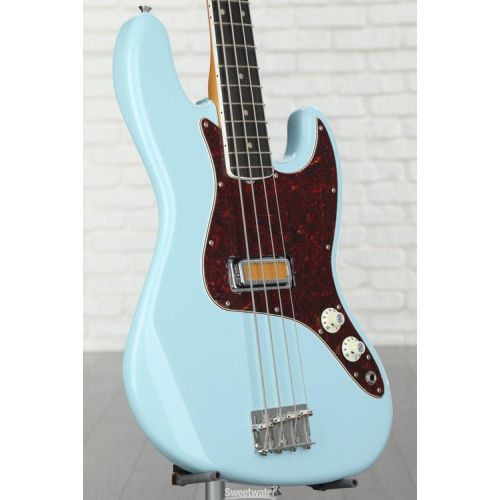  Fender Gold Foil Jazz Bass 4-string Bass Guitar - Sonic Blue Demo