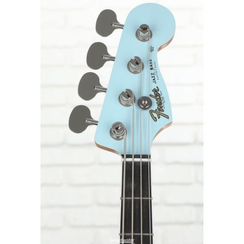  Fender Gold Foil Jazz Bass 4-string Bass Guitar - Sonic Blue Demo