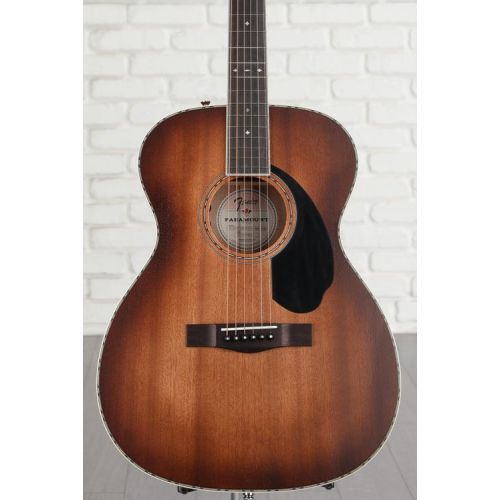  Fender Paramount PO-220E All Mahogany Orchestra Acoustic-electric Guitar - Aged Cognac Burst