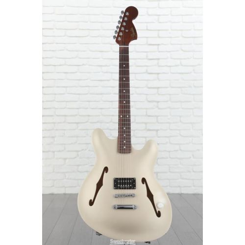  Fender Tom DeLonge Starcaster Semi-hollowbody Electric Guitar - Satin Shoreline Gold Demo