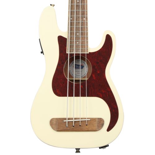  Fender Fullerton Precision Bass Uke Essentials Bundle - Olympic White