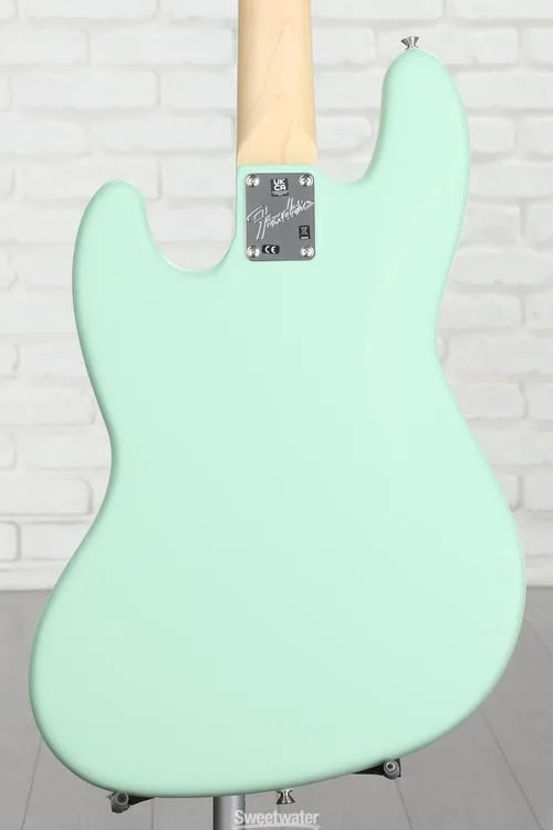  Fender American Performer Jazz Bass - Satin Surf Green with Maple Fingerboard Demo