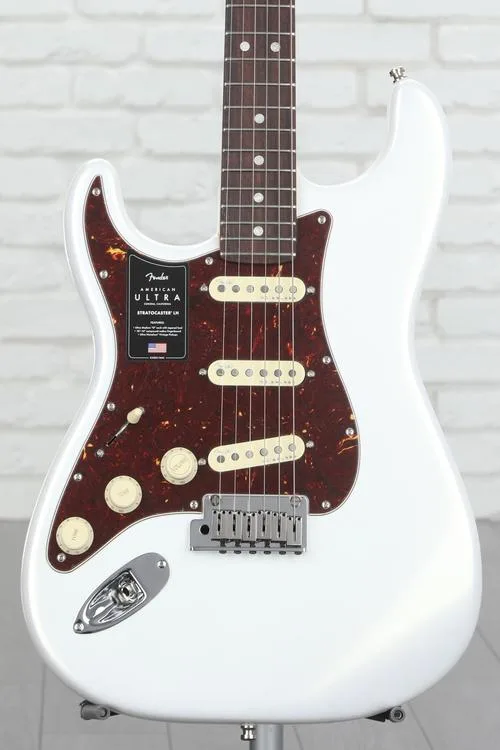 Fender American Ultra Stratocaster Left-handed - Arctic Pearl with Rosewood Fingerboard Demo