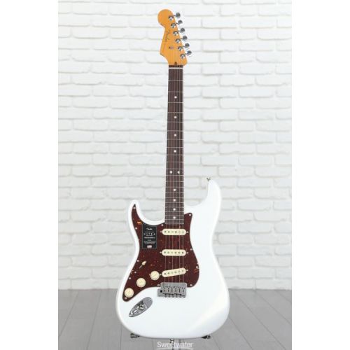  Fender American Ultra Stratocaster Left-handed - Arctic Pearl with Rosewood Fingerboard Demo