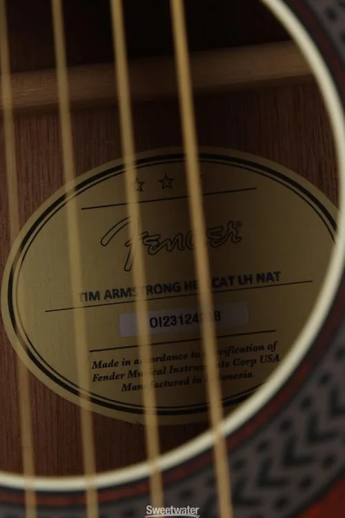  Fender Tim Armstrong Hellcat, Left-Handed Acoustic-Electric Guitar - Natural with Walnut Fingerboard Demo