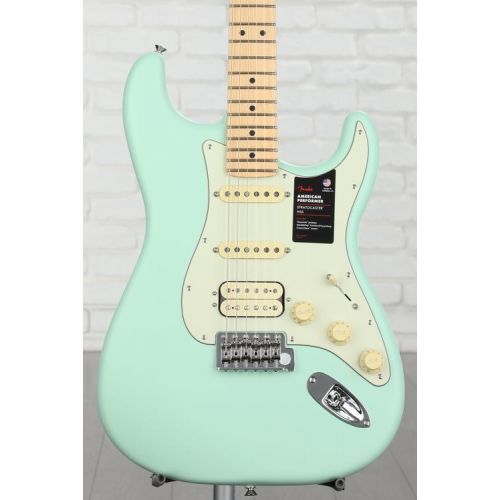  Fender American Performer Stratocaster HSS - Satin Surf Green with Maple Fingerboard