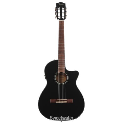  Fender CN-140SCE Nylon-string Acoustic-electric Guitar - Black