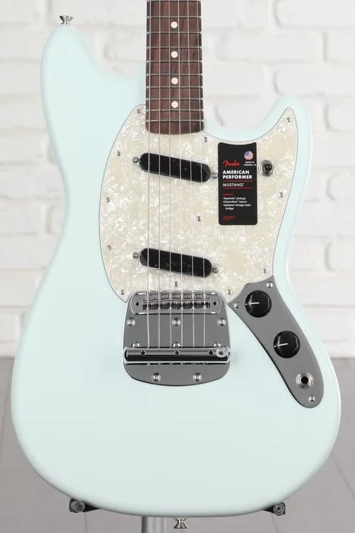 Fender American Performer Mustang - Satin Sonic Blue with Rosewood Fingerboard