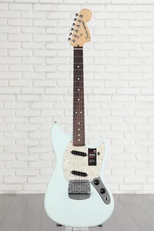  Fender American Performer Mustang - Satin Sonic Blue with Rosewood Fingerboard