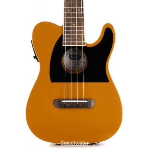  Fender Fullerton Tele Uke Essentials Bundle - Butterscotch Blonde