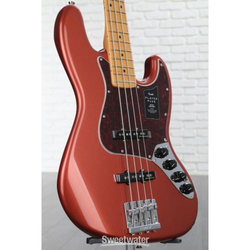  Fender Player Plus Active Jazz Bass - Aged Candy Apple Red with Maple Fingerboard