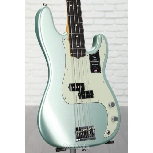  Fender American Professional II Precision Bass - Mystic Surf Green with Rosewood Fingerboard Demo