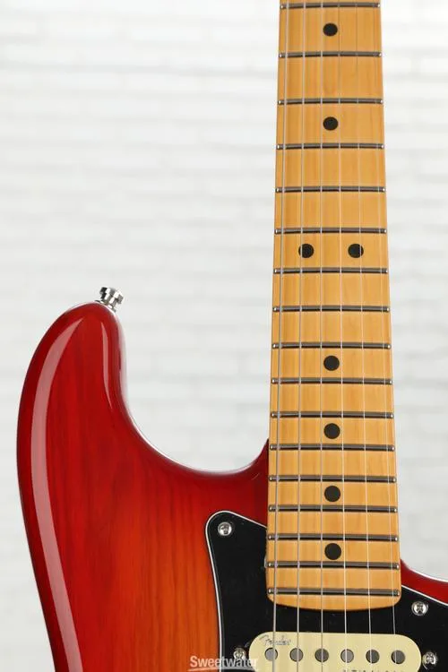  Fender American Ultra Luxe Stratocaster - Plasma Red Burst with Maple Fingerboard