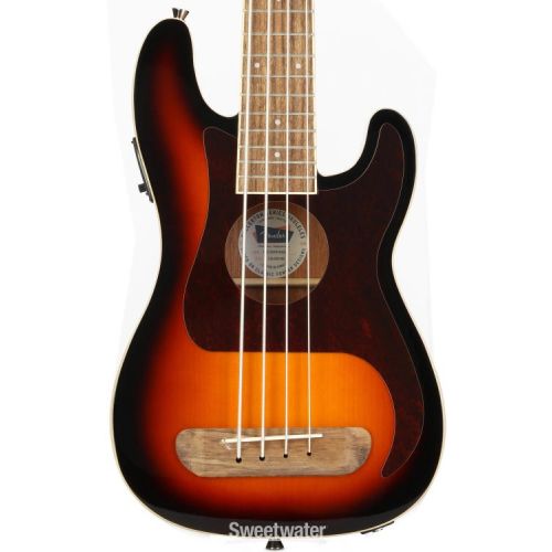  Fender Fullerton Precision Bass Uke Essentials Bundle - 3-Color Sunburst