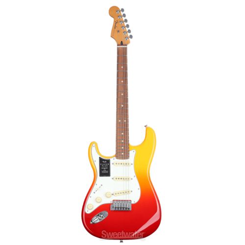  Fender Player Plus Stratocaster Left-handed Electric Guitar - Tequila Sunrise with Pau Ferro Fingerboard