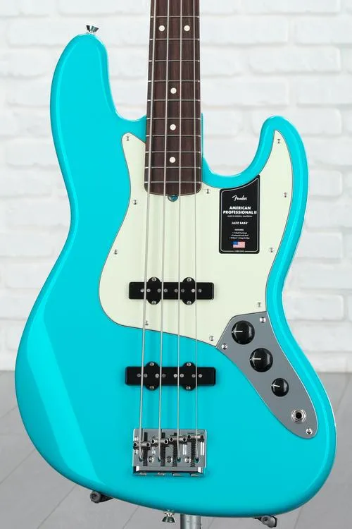 Fender American Professional II Jazz Bass - Miami Blue with Rosewood Fingerboard