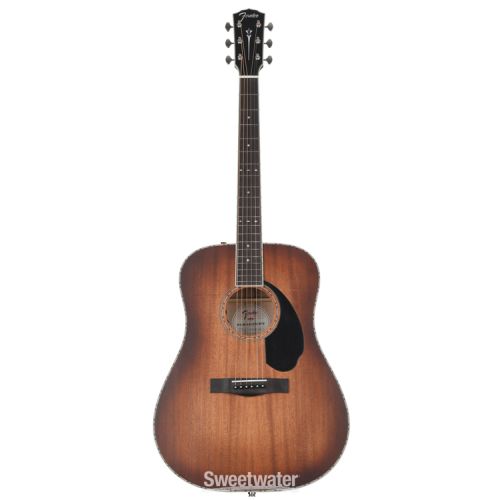  Fender PD-220E All Mahogany Dreadnought Acoustic-electric Guitar - Aged Cognac Burst