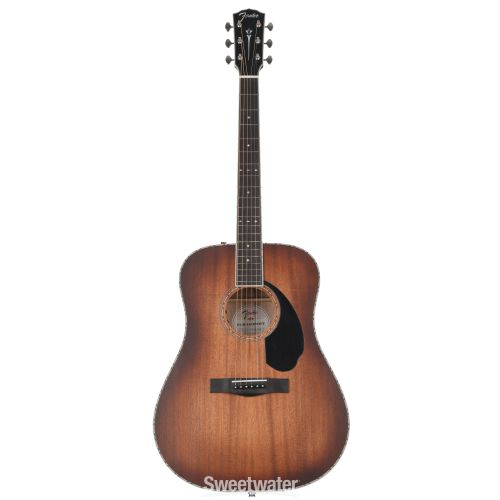  Fender PD-220E All Mahogany Dreadnought Acoustic-electric Guitar - Aged Cognac Burst