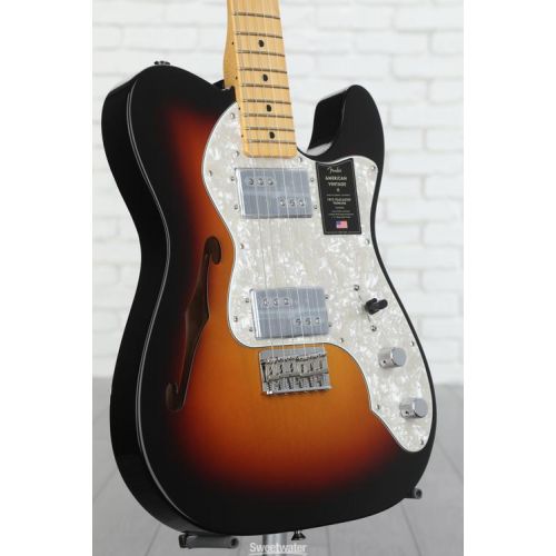  Fender American Vintage II 1972 Telecaster Thinline Electric Guitar - 3-color Sunburst