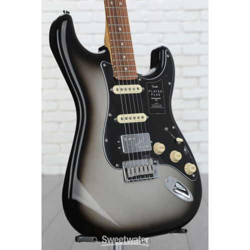  Fender Player Plus Stratocaster HSS Electric Guitar - Silverburst with Pau Ferro Fingerboard