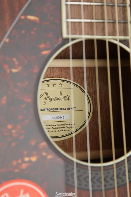  Fender Tim Armstrong Hellcat, Left-Handed Acoustic-Electric Guitar - Natural with Walnut Fingerboard