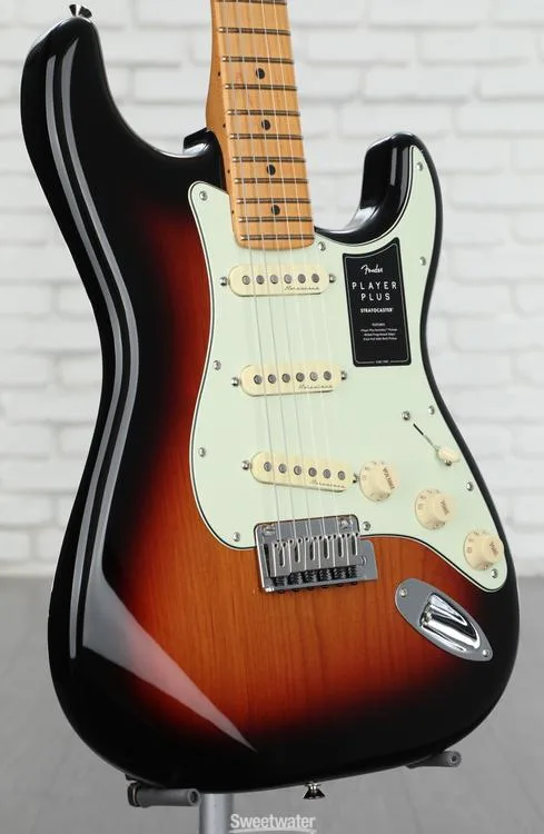  Fender Player Plus Stratocaster Electric Guitar - 3-tone Sunburst with Maple Fingerboard