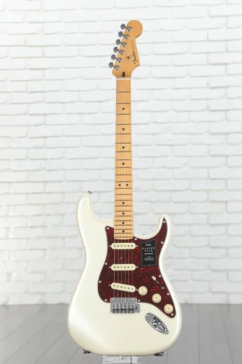  Fender Player Plus Stratocaster Electric Guitar - Olympic Pearl with Maple Fingerboard