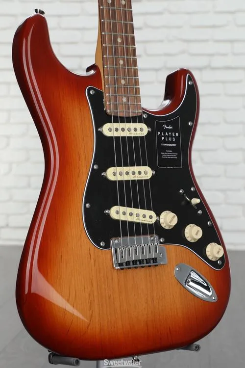  Fender Player Plus Stratocaster Electric Guitar - Sienna Sunburst with Pau Ferro Fingerboard