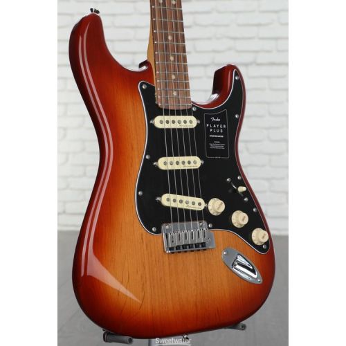  Fender Player Plus Stratocaster Electric Guitar - Sienna Sunburst with Pau Ferro Fingerboard