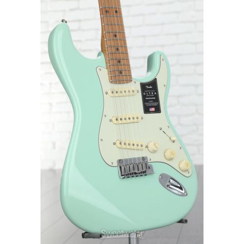  Fender American Ultra Stratocaster Electric Guitar - Surf Green with Roasted Maple Fingerboard, Sweetwater Exclusive in the USA