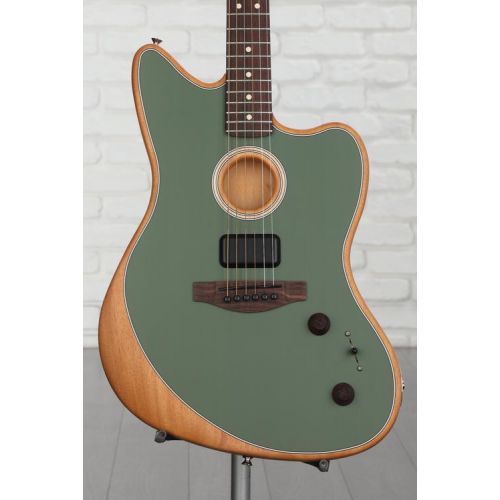  Fender Acoustasonic Player Jazzmaster Acoustic-electric Guitar - Antique Olive