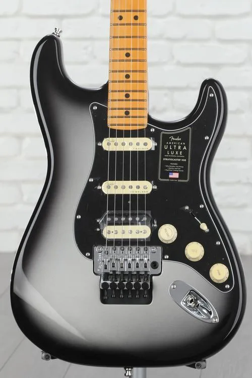 Fender American Ultra Luxe Stratocaster Floyd Rose HSS - Silverburst with Maple Fingerboard Demo