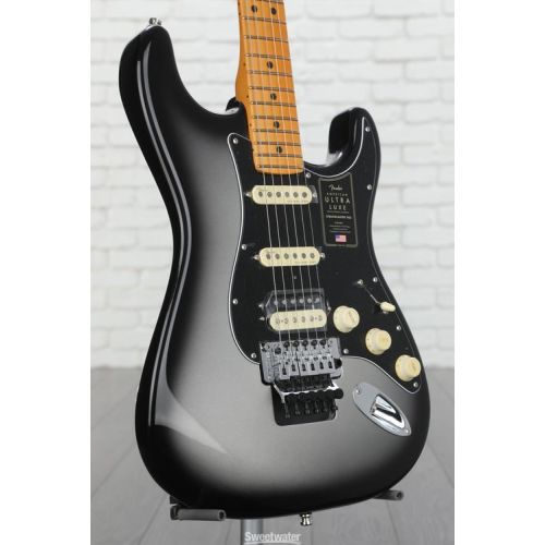  Fender American Ultra Luxe Stratocaster Floyd Rose HSS - Silverburst with Maple Fingerboard Demo