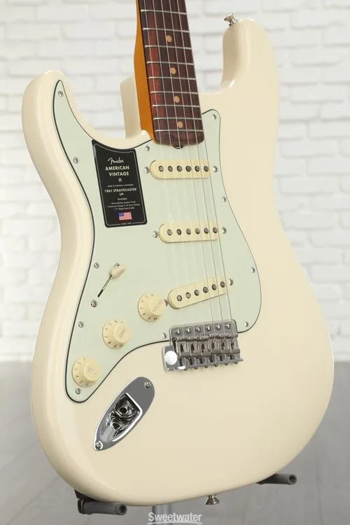  Fender American Vintage II 1961 Stratocaster Left-handed Electric Guitar - Olympic White Demo