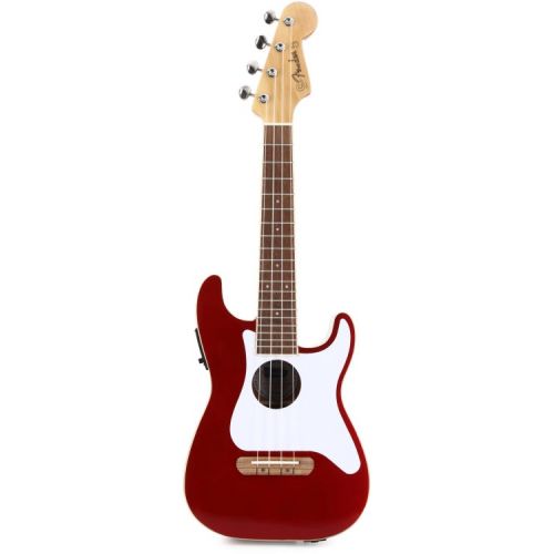  Fender Fullerton Stratocaster Uke Essentials Bundle - Candy Apple Red